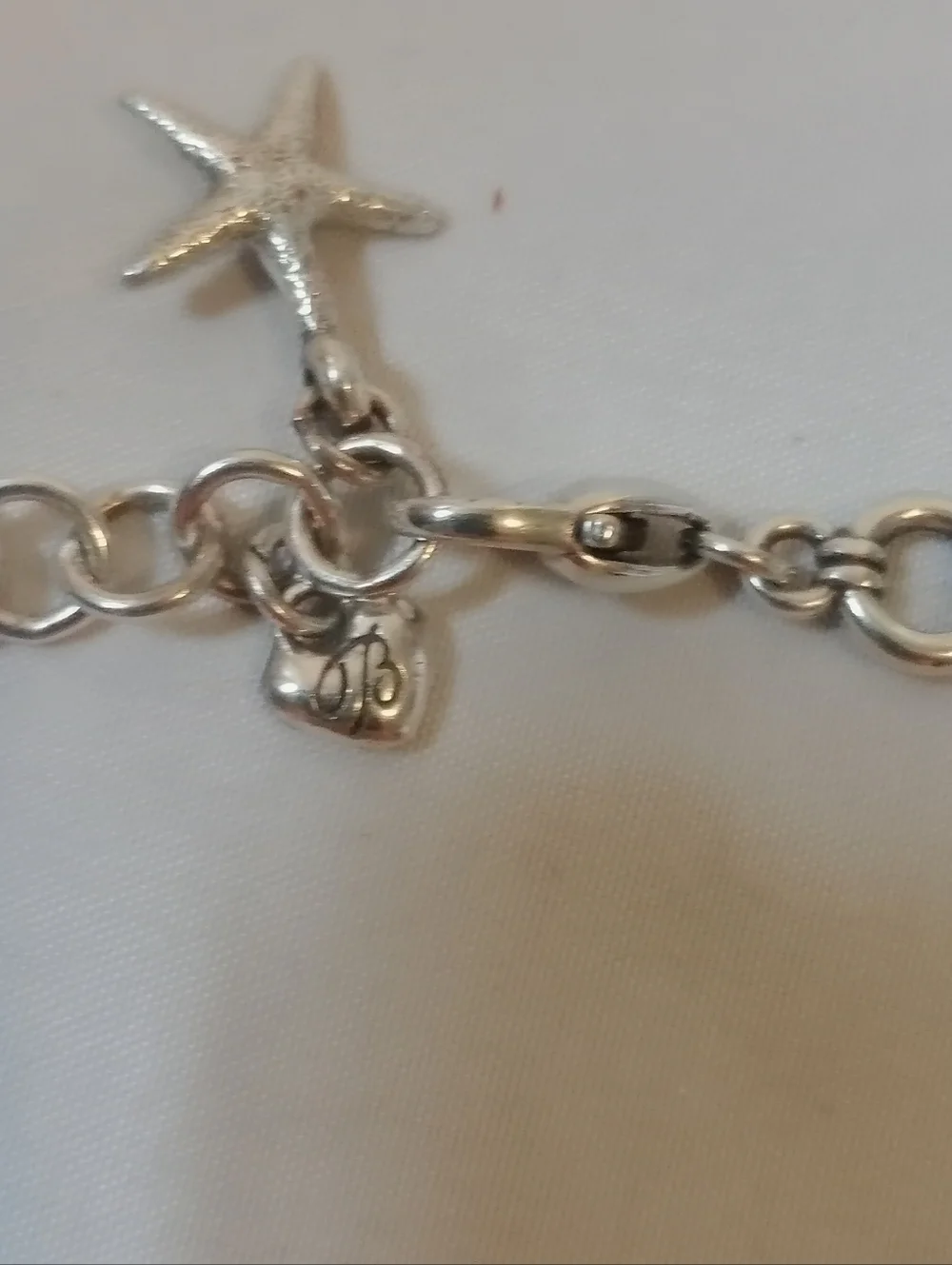 Brighton Anchor Necklace Silver Nautical Pendant Rope Detail Starfish Chain